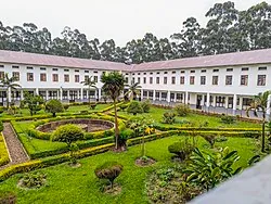 Institut Malkia wa Mbinguni gardens and courtyard in Butembo commune, North Kivu — highland commercial city of the DRC
