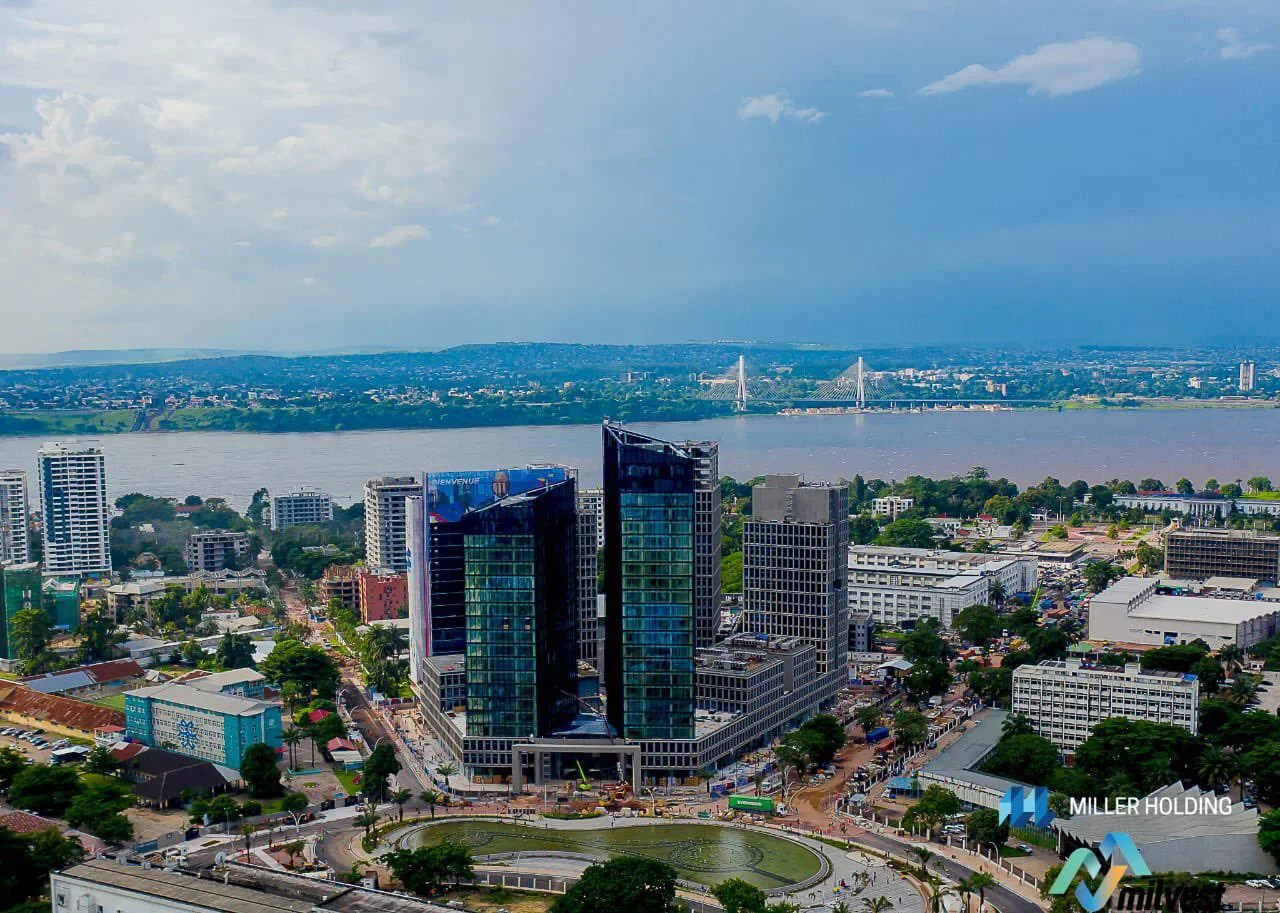 Kinshasa skyline and the Congo River, Democratic Republic of the Congo