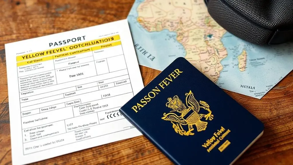 Travel documents and passport for a DRC visa application