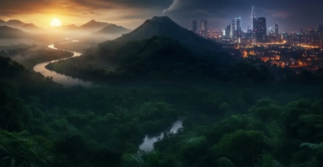 Cityscape and nature in the DRC