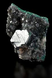 Pyrite and malachite crystal