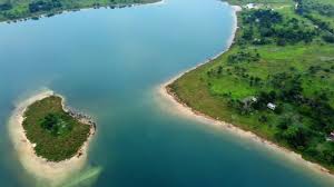 Sacred Lac Munkamba with mysterious aerial shape resembling human or bird form