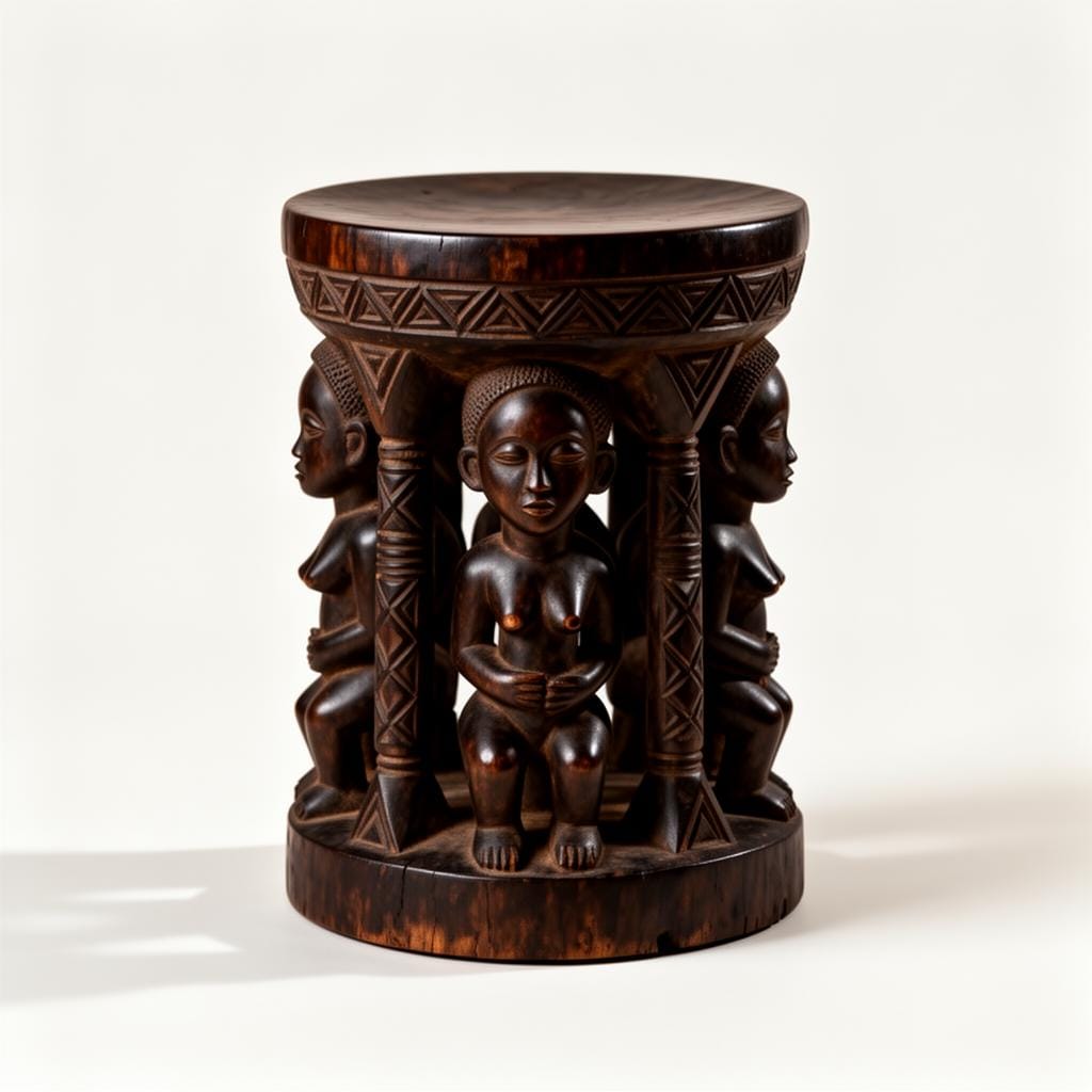 Luba Carved Stool