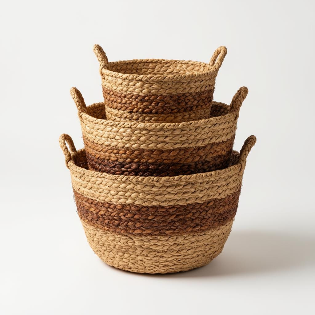 Woven Raffia Basket Set